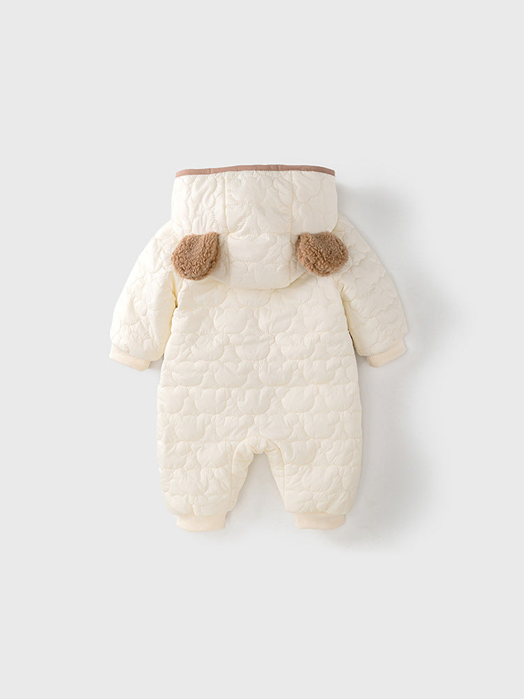 Baby Bear Cartoon Style Home Clothes Single Breasted Romper