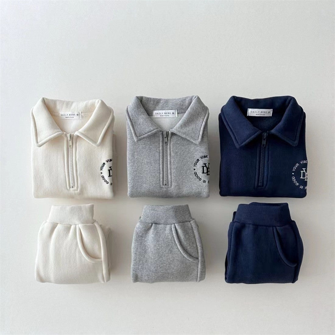 Winter and Autumn Kids Unisex Casual Letter Logo Long Sleeves Zip-up