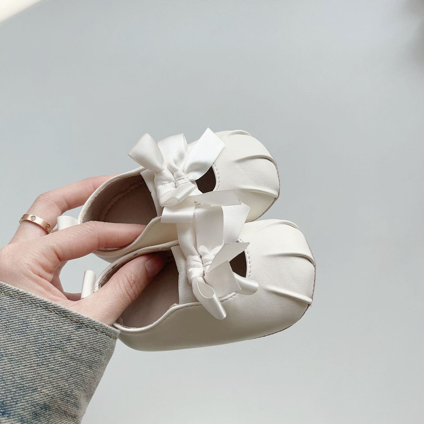 Spring and Summer Baby Girl Fashion Butterfly-bow Pattern Toddler Soft-Sole Anti-slip Walking Shoes