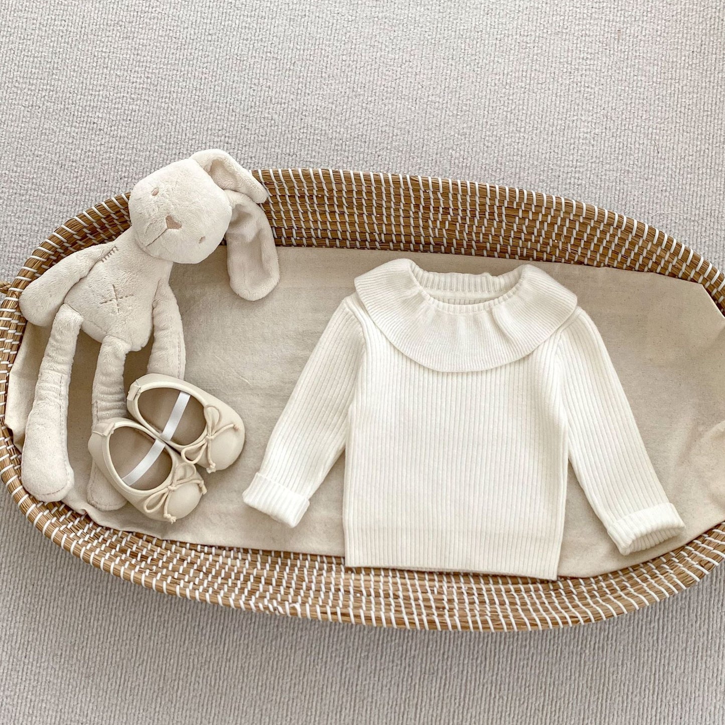 Arrival Autumn Baby Girls Long Sleeves Solid Color Knitted Top and Pink Overalls β Clothing Set
