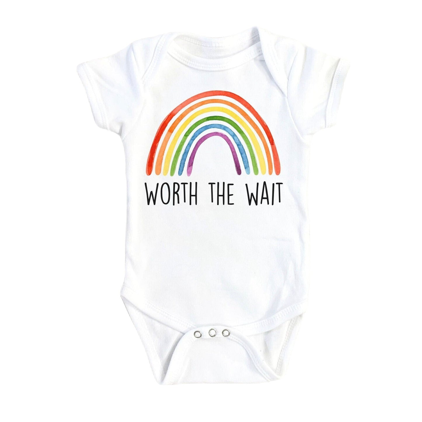 Rainbow Baby Wait - Baby Boy Girl Clothes Infant Bodysuit Funny Cute Newborn