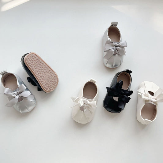 Spring and Summer Baby Girl Fashion Butterfly-bow Pattern Toddler Soft-Sole Anti-slip Walking Shoes