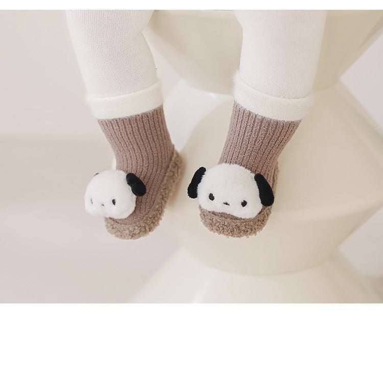 Thickened Winter Toddler Walking Socks, Mid-Calf Floor Shoe Socks, Anti-slip Walking Shoes