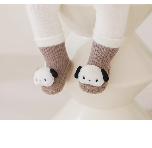 Thickened Winter Toddler Walking Socks, Mid-Calf Floor Shoe Socks, Anti-slip Walking Shoes