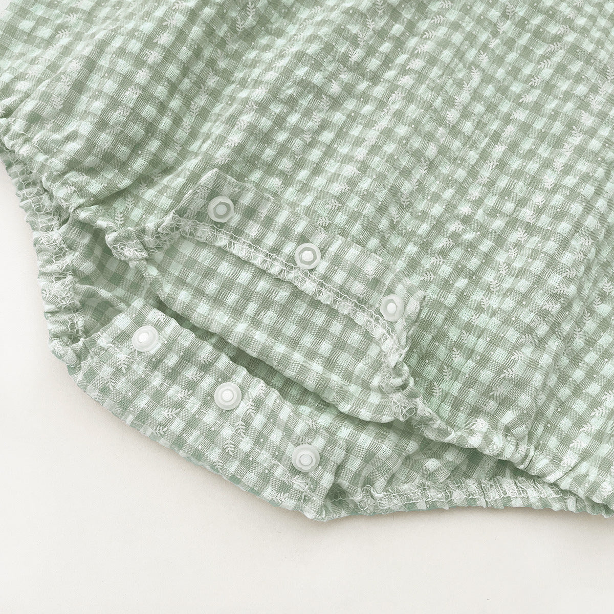 Spring New Arrival Baby Girls Green Plaid Onesie