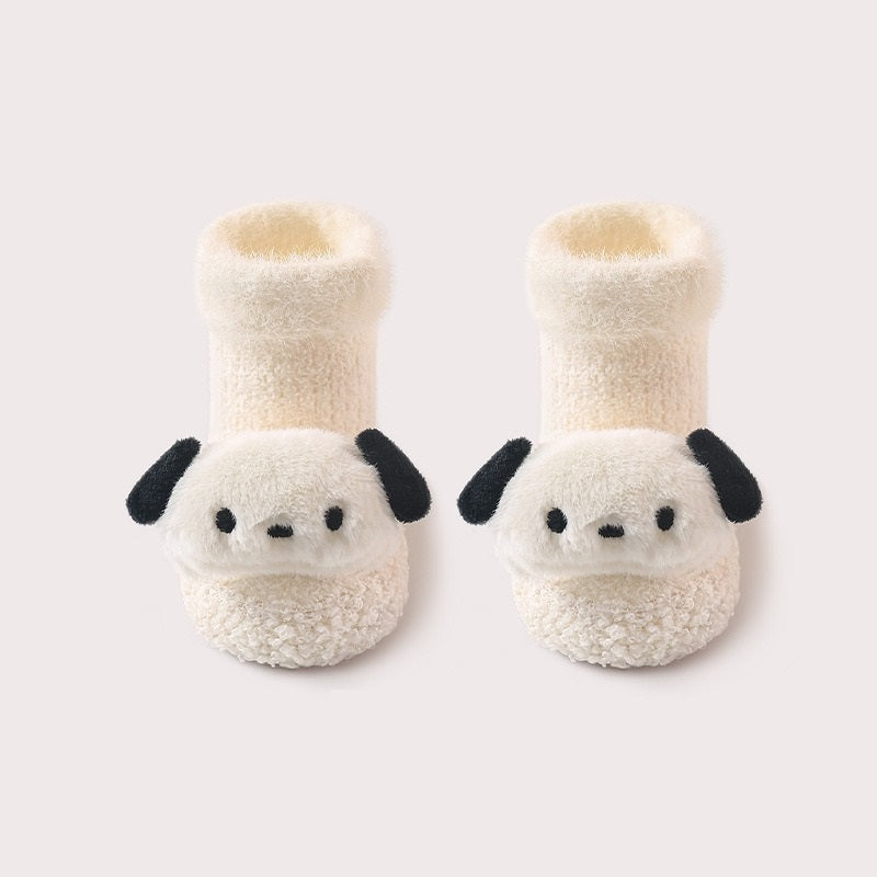 Thickened Winter Toddler Walking Socks, Mid-Calf Floor Shoe Socks, Anti-slip Walking Shoes