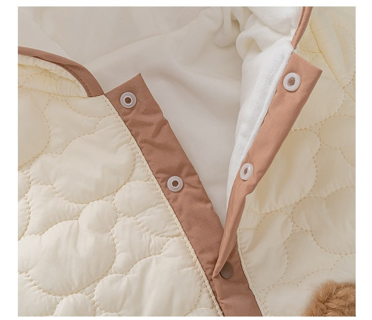 Baby Bear Cartoon Style Home Clothes Single Breasted Romper