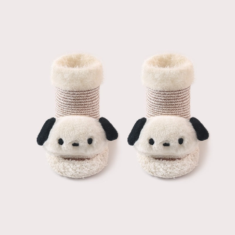 Thickened Winter Toddler Walking Socks, Mid-Calf Floor Shoe Socks, Anti-slip Walking Shoes