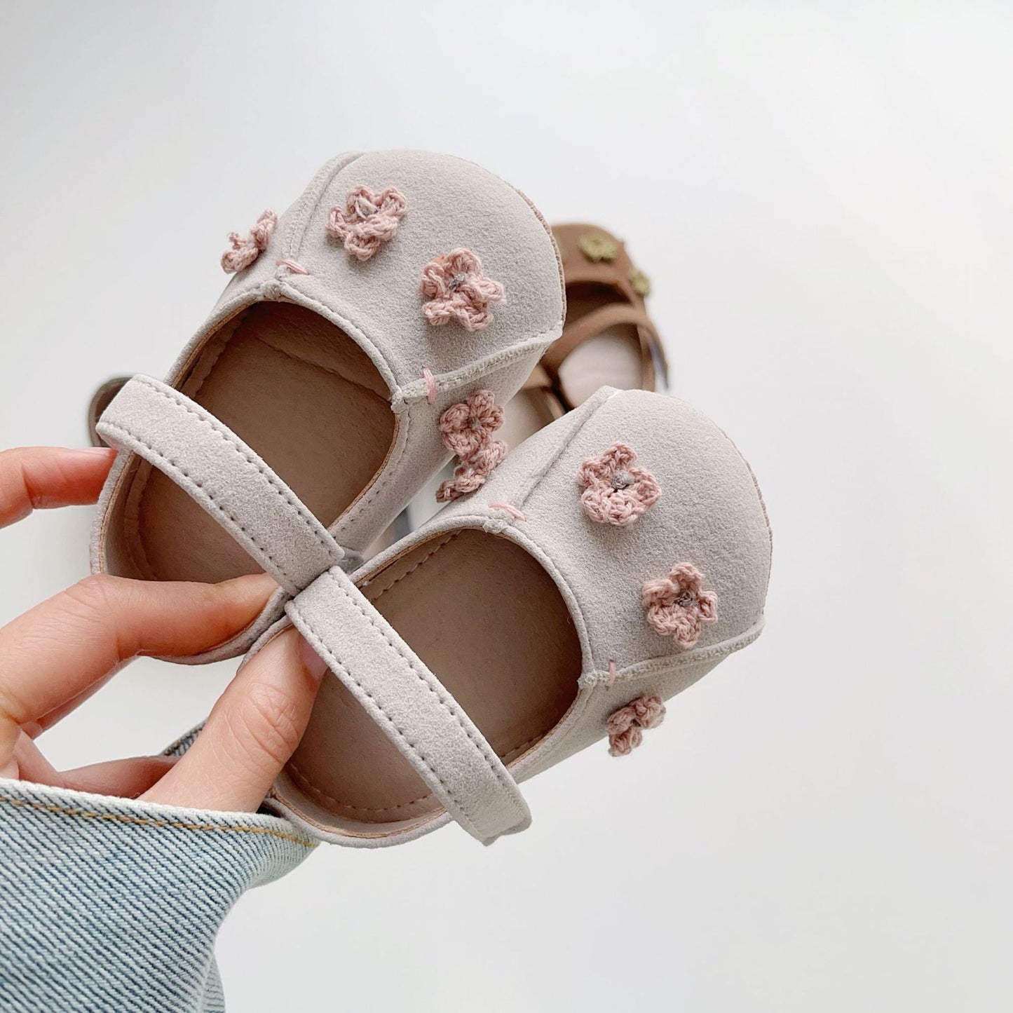 Spring Baby Girl Fashion Flowers Pattern Toddler Soft-Sole Anti-slip Walking Shoes