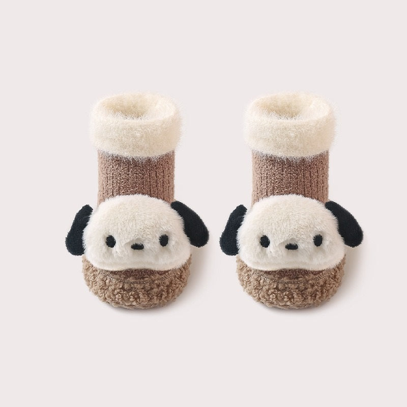 Thickened Winter Toddler Walking Socks, Mid-Calf Floor Shoe Socks, Anti-slip Walking Shoes