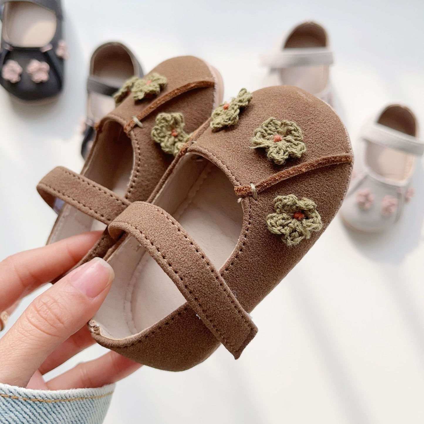 Spring Baby Girl Fashion Flowers Pattern Toddler Soft-Sole Anti-slip Walking Shoes