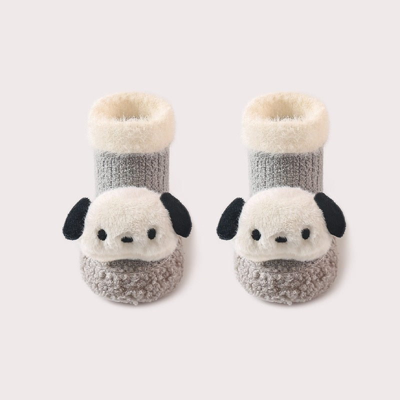 Thickened Winter Toddler Walking Socks, Mid-Calf Floor Shoe Socks, Anti-slip Walking Shoes